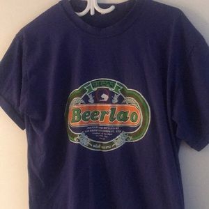Beer Lao purple Laotian Beer shirt womens XL or Mens Med 2 for $15!